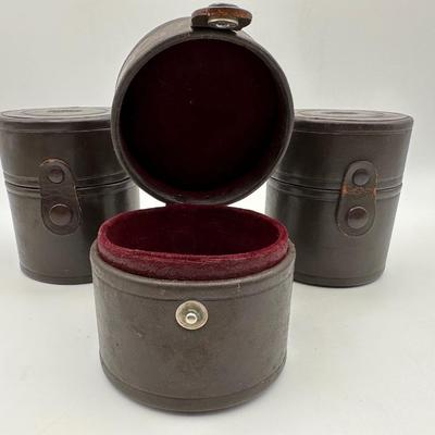 Vintage Nippon Kogaku Tokyo Leather Boxes for Lens