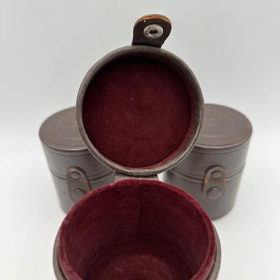 Vintage Nippon Kogaku Tokyo Leather Boxes for Lens