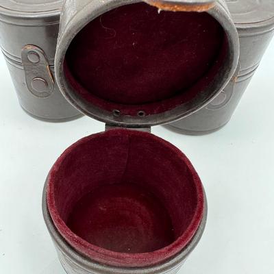 Vintage Nippon Kogaku Tokyo Leather Boxes for Lens