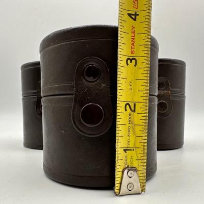 Vintage Nippon Kogaku Tokyo Leather Boxes for Lens