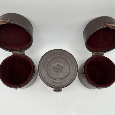 Vintage Nippon Kogaku Tokyo Leather Boxes for Lens