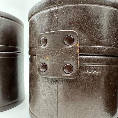 Vintage Nippon Kogaku Tokyo Leather Boxes for Lens