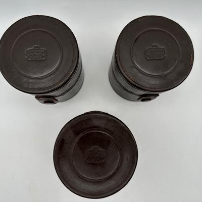 Vintage Nippon Kogaku Tokyo Leather Boxes for Lens