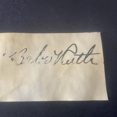 Babe Ruth Signed Cut Paper Slip