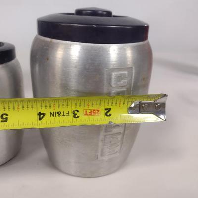 Set of Four Vintage Aluminum Canisters