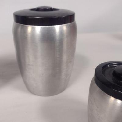 Set of Four Vintage Aluminum Canisters