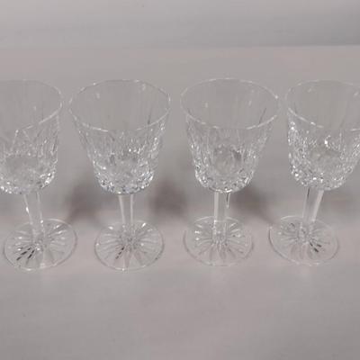 Waterford Crystal Claret Wine Glasses- Set of Four- Possibly Lismore Pattern