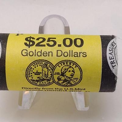 2003 P U.S. Mint Uncirculated Sacagawea $25 Unopened Roll of $1 Coins (#104)