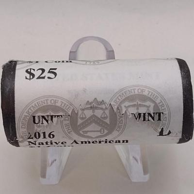 2016 P U.S. Mint Uncirculated Sacagawea $25 Unopened Roll of $1 Coins (#110)