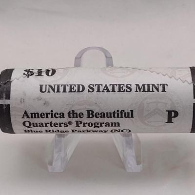2015 P U.S. Mint Uncirculated America the Beautiful Blue Ridge Parkway, NC Unopened $10 Roll of Quarters (#113)