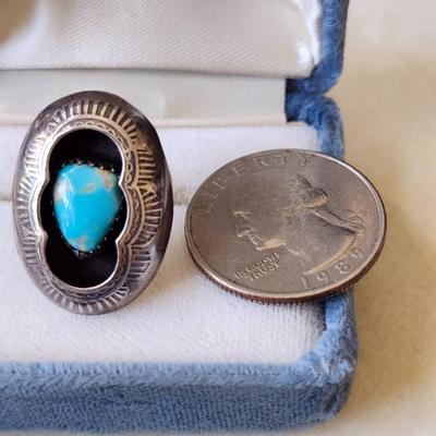 Shadow Box style turquoise ring