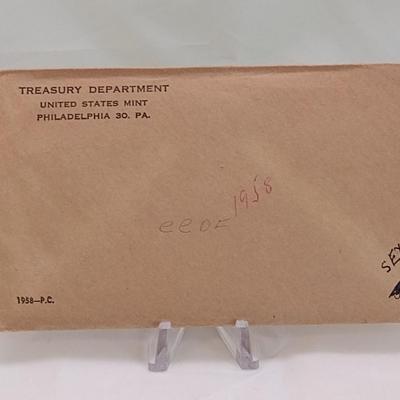 1958 P U.S. Mint Uncirculated 5-Coin Set in Original Sealed Envelope (#118)