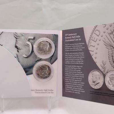 2014 U.S. Mint 50th Anniversary Kennedy Half-Dollar Uncirculated 2-Coin Set (#128)