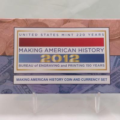 2012 U.S. Mint 220 Years Making American History Coin and Currency Set Silver Eagle and $5 Dollar Bill Intact Wrap (#131)