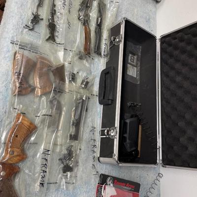 Gun parts and black case