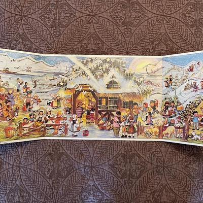 5- Vintage German fold out Advent Calandars.
