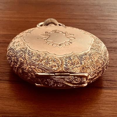 1800s Hampden 18k Gold Ladies Pocket Watch