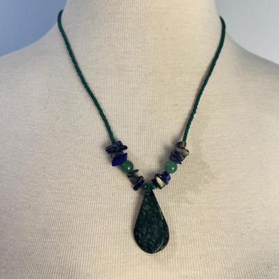 Lot of Vintage Guatemalan Jade & Black Coral Necklaces