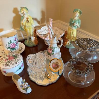 vintage trinket boxes & more lot