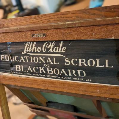 Litho Plate Chalkboard Richmond School Furniture Muncie Indiana 1930s