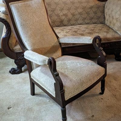 French Charles X Rosewood Arm Chair