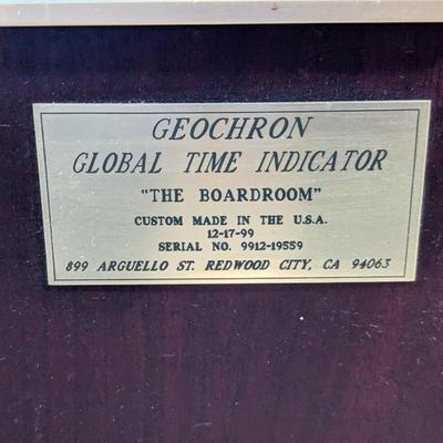 GEOCHRON by KILBURG LIGHTED ROTATING MAP CLOCK CALENDAR of WORLD