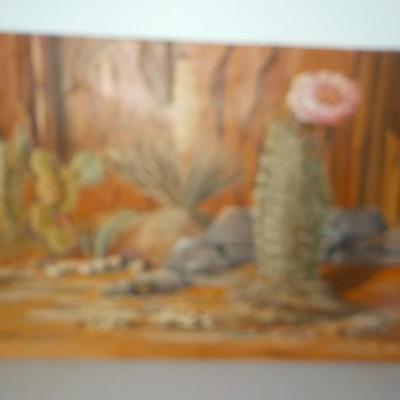 Wild Desert Cactus scene. Original Oil Art.