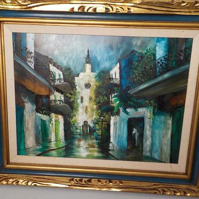 Streets of Spain Original oil painting be Lisa/ N.O.. 1971