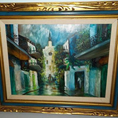 Streets of Spain Original oil painting be Lisa/ N.O.. 1971