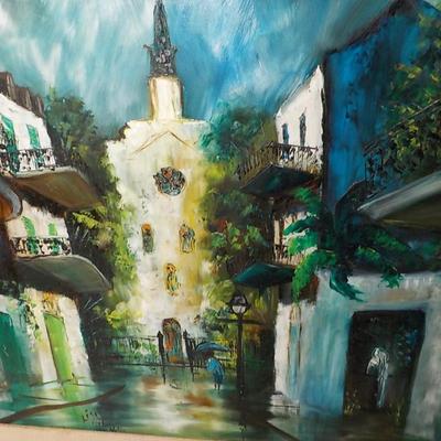 Streets of Spain Original oil painting be Lisa/ N.O.. 1971