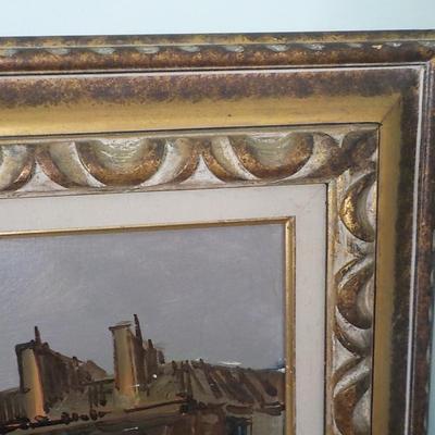 Original Oil art " The Paris Street Scene". 1970's
