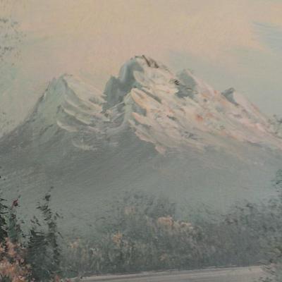 Original Oil Art "Northern Snowy Wilderness" by Chaplin.