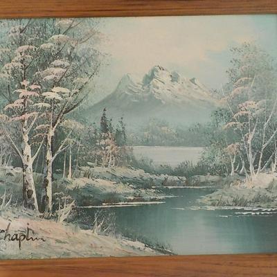 Original Oil Art "Northern Snowy Wilderness" by Chaplin.