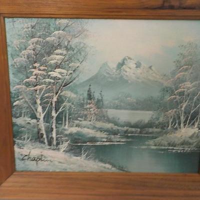 Original Oil Art "Northern Snowy Wilderness" by Chaplin.