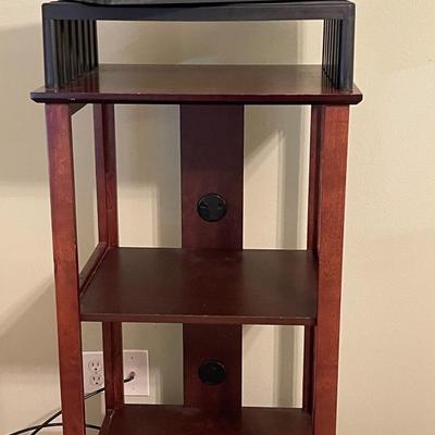 Wood Bookcase with Swivel TV Stand on Top