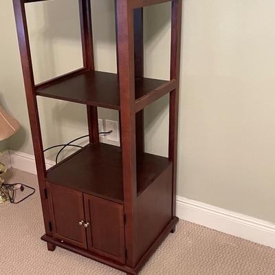 Wood Bookcase with Swivel TV Stand on Top