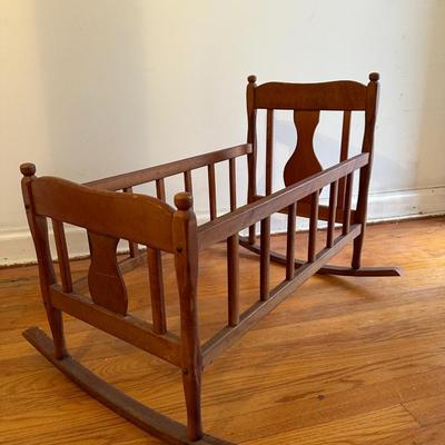 Vintage Wood Rocking Cradle