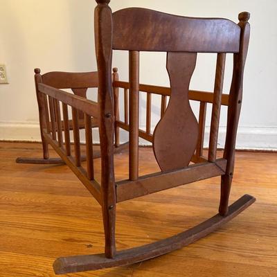 Vintage Wood Rocking Cradle