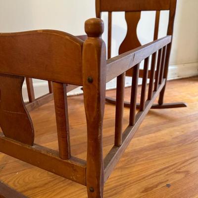 Vintage Wood Rocking Cradle