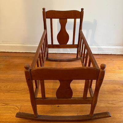Vintage Wood Rocking Cradle