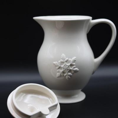 Pottery Barn Snowflake Pitcher - Dishwasher Safe