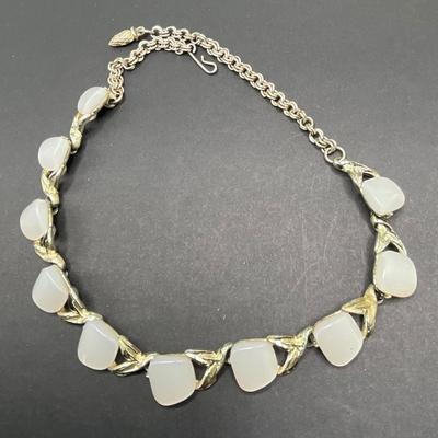 Vintage white glass beaded necklaces