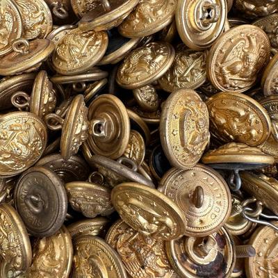 Box of Gold Navy Buttons