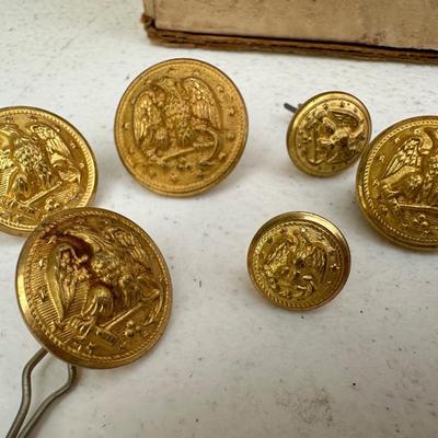 Box of Gold Navy Buttons