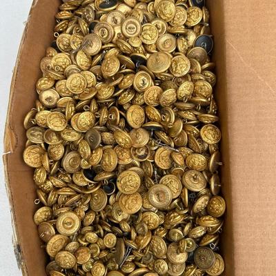 Box of Gold Navy Buttons