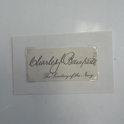 U.S. Attorney General Charles Bonaparte original signature