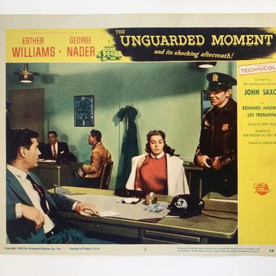 The Unguarded Moment original 1956 vintage lobby card