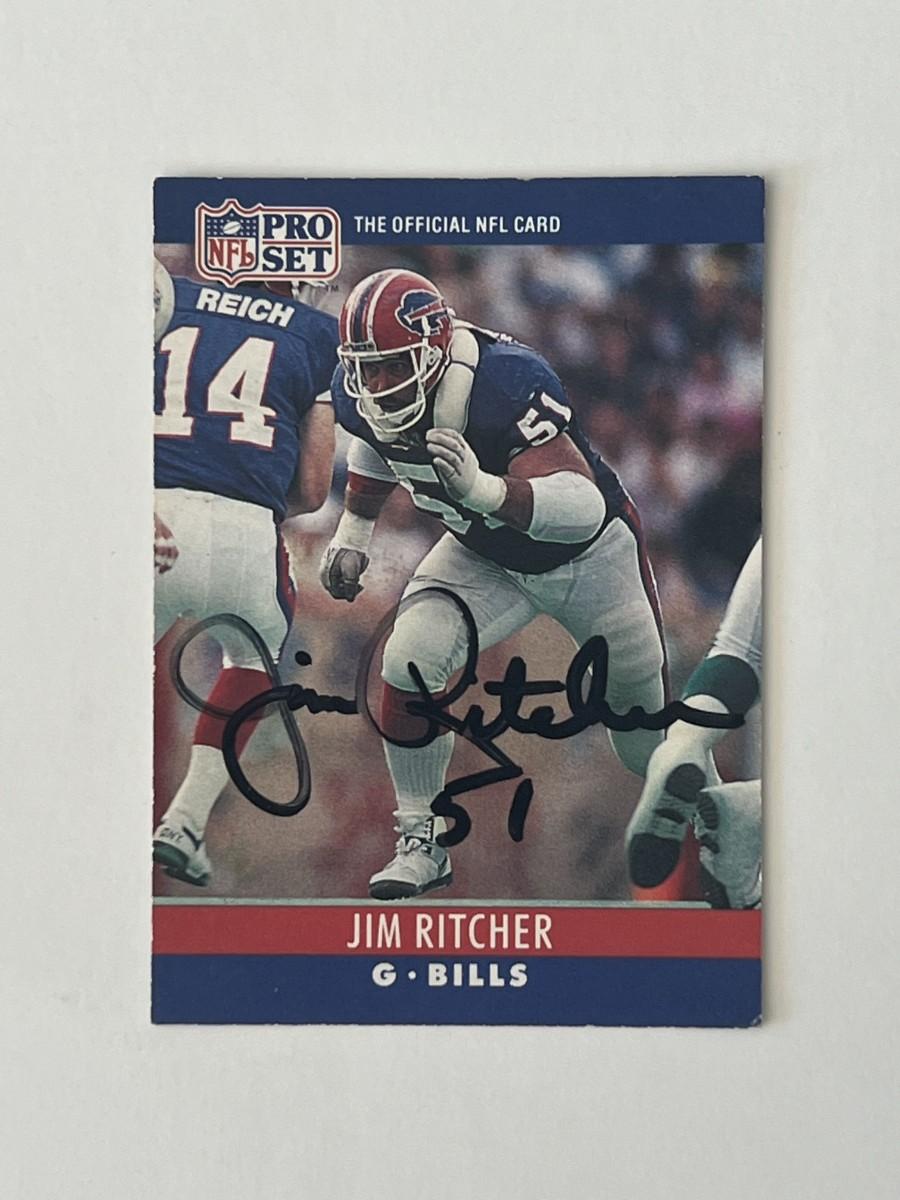 Jim Ritcher Falcons Buffalo Bills Jim Ritcher 1990 NFL #45 signed trading card ...