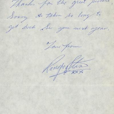 Ringo Starr handwritten and signed letter. GFA Aut