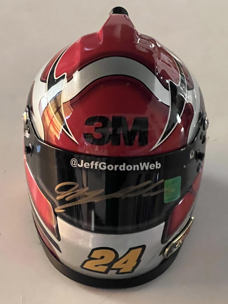 Jeff Gordon signed mini helmet